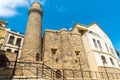 Siniq Qala minaret and Mohammad mosque in Baku, Azerbaijan